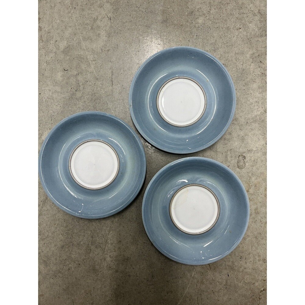 Denby Blue Castile Saucers - Set Of 3.